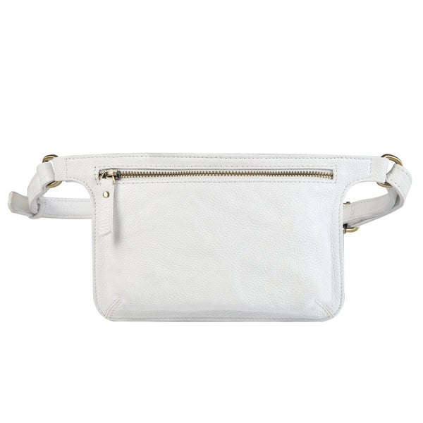 White leather sale waist bag