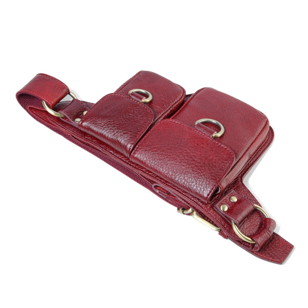 Floretta Suede Leather Waist Bag– Vicenzo Leather