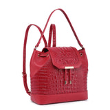 Morimi Leather  Handbag Bucket/Backpack Red