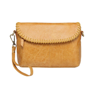 Stefani Shoulder leather handbag - Turquoise-Brown– Vicenzo Leather