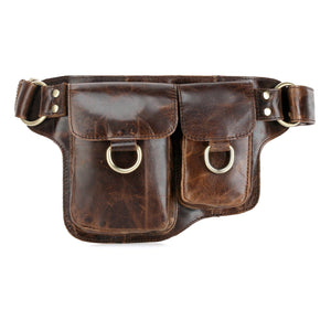 Premium Leather Fanny Pack Waist Bag Hip Belt Pouch Travel Purse Genui –  LINDSEY STREET