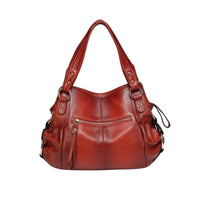 Stefani Shoulder leather handbag - Turquoise-Brown– Vicenzo Leather