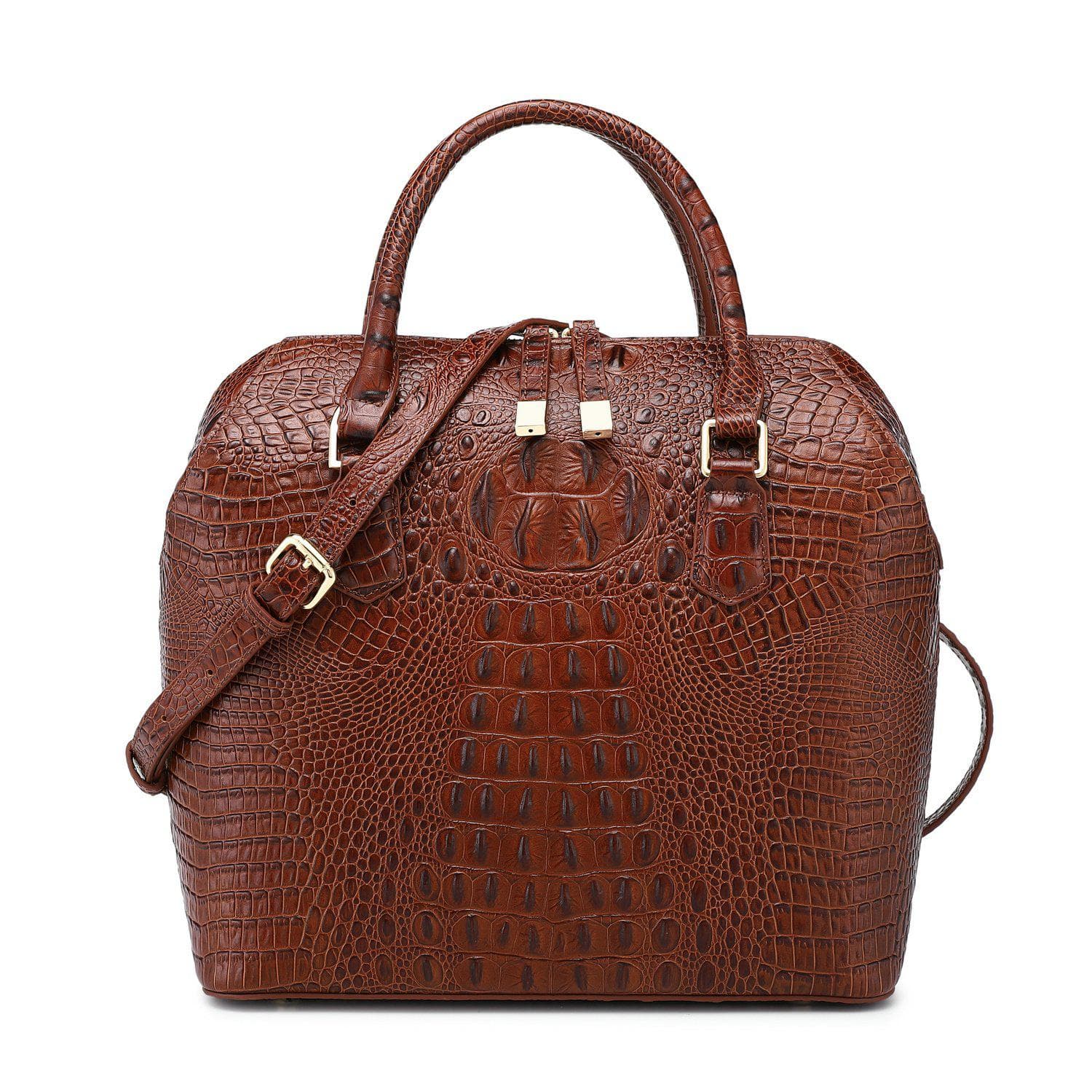 Vicenzo Leather Alessia Croc Embossed Leather Handbag/ Crossbody Bag