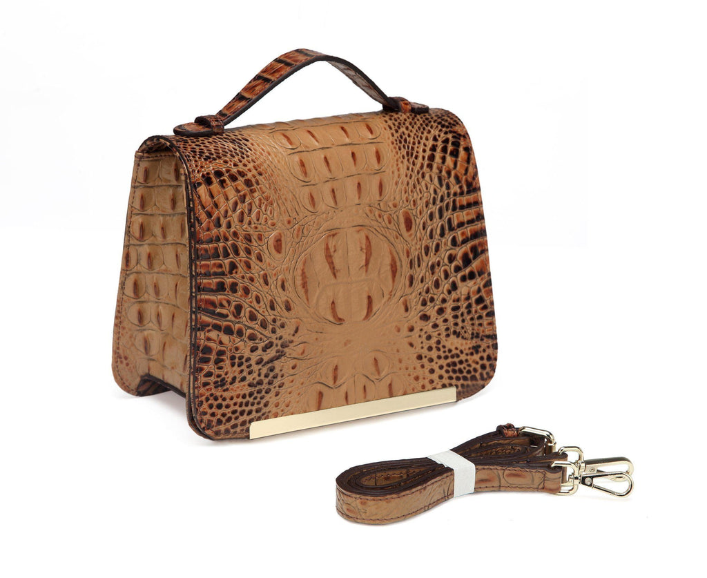Women's Crocodile Pattern Luxury Crossbody Bag with Fringes