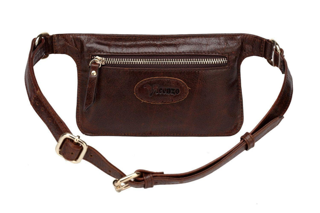 Fanny Pack Leather Bag Distressed Leather Bag Dark Brown 