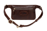 Mibel Distressed Leather Waist Pack/Crossbody - Dark Brown waist pack - Vicenzo Leather - Designer